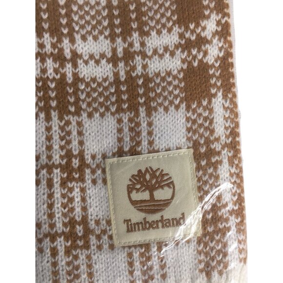 Timberland Scarf Buffalo Plaid Beige Fall Cozy Soft - Picture 5 of 6